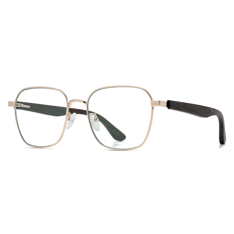  PC Metal Wooden Leg Glasses Optical Eyeglasses Spectacle Frame Manufactures