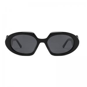  Black Goggles Sunglasses Women Men Retro Oval Acetate Sunglasses For Uv400 Protection Manufactures