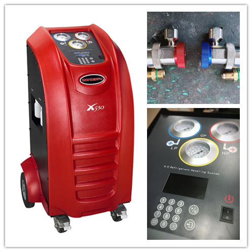  Red Automotive Ac Recovery Machine 750W Input Power 5.4m³/h Vacuum Ability Manufactures