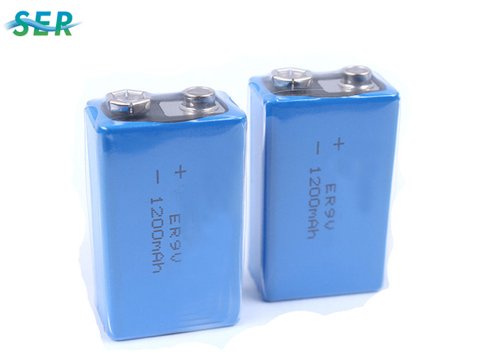  ER9V 1200mAh 9V Lithium Battery , Li SOCl2 Rechargeable 9 Volt Lithium Ion Battery  Manufactures