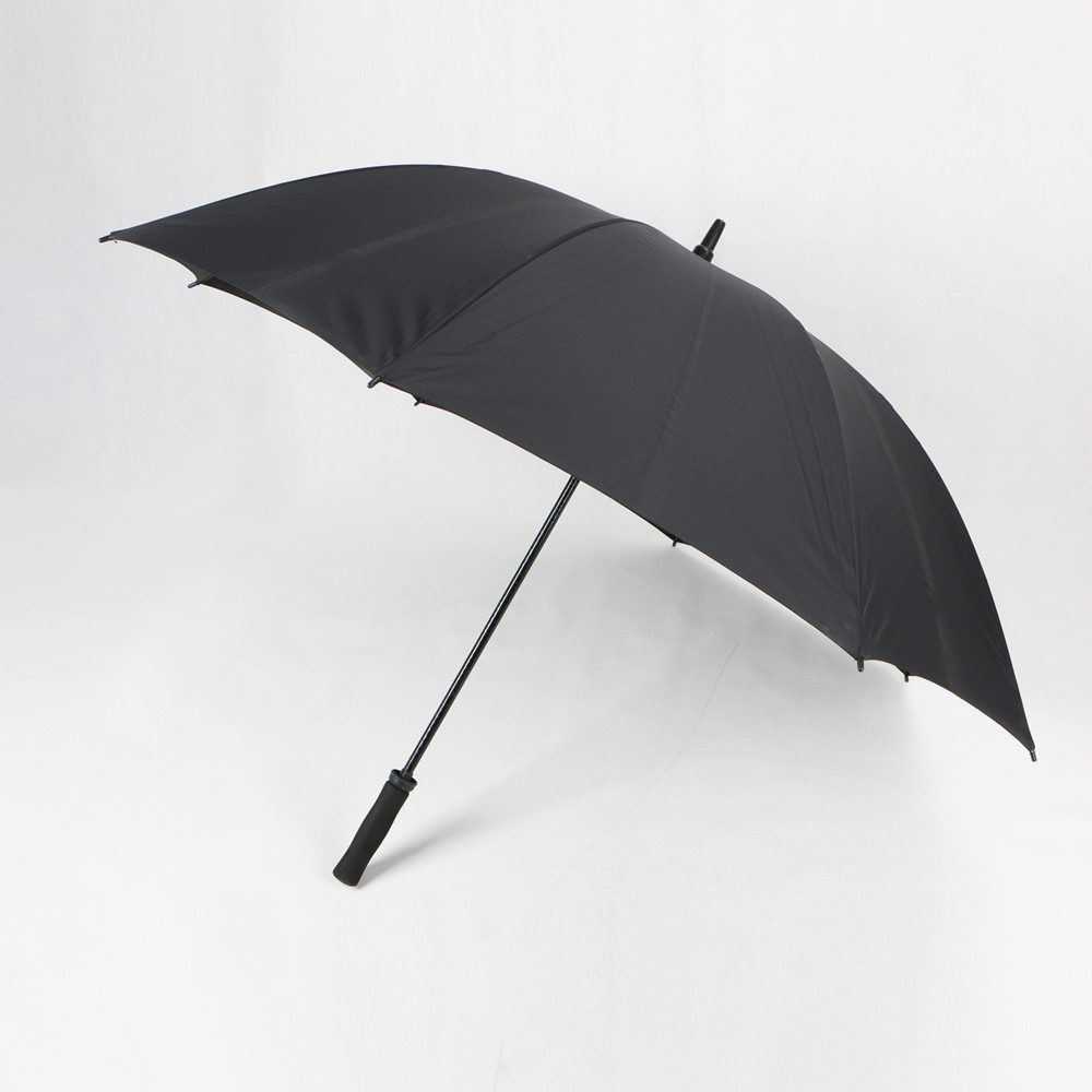  Logo Printed Windproof Golf Umbrellas With Fiberglass Frame Ribs And EVA Handle Manufactures