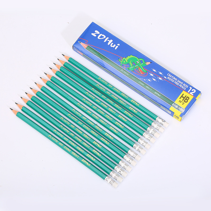 Popular 12pcsl Wooden Standard Lead Pencils HB Pencil With Eraser