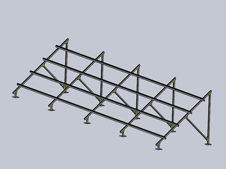  Galvanized Base Ground Mounted Solar PV Systems , Metal  Photovoltaic Mounting System Manufactures