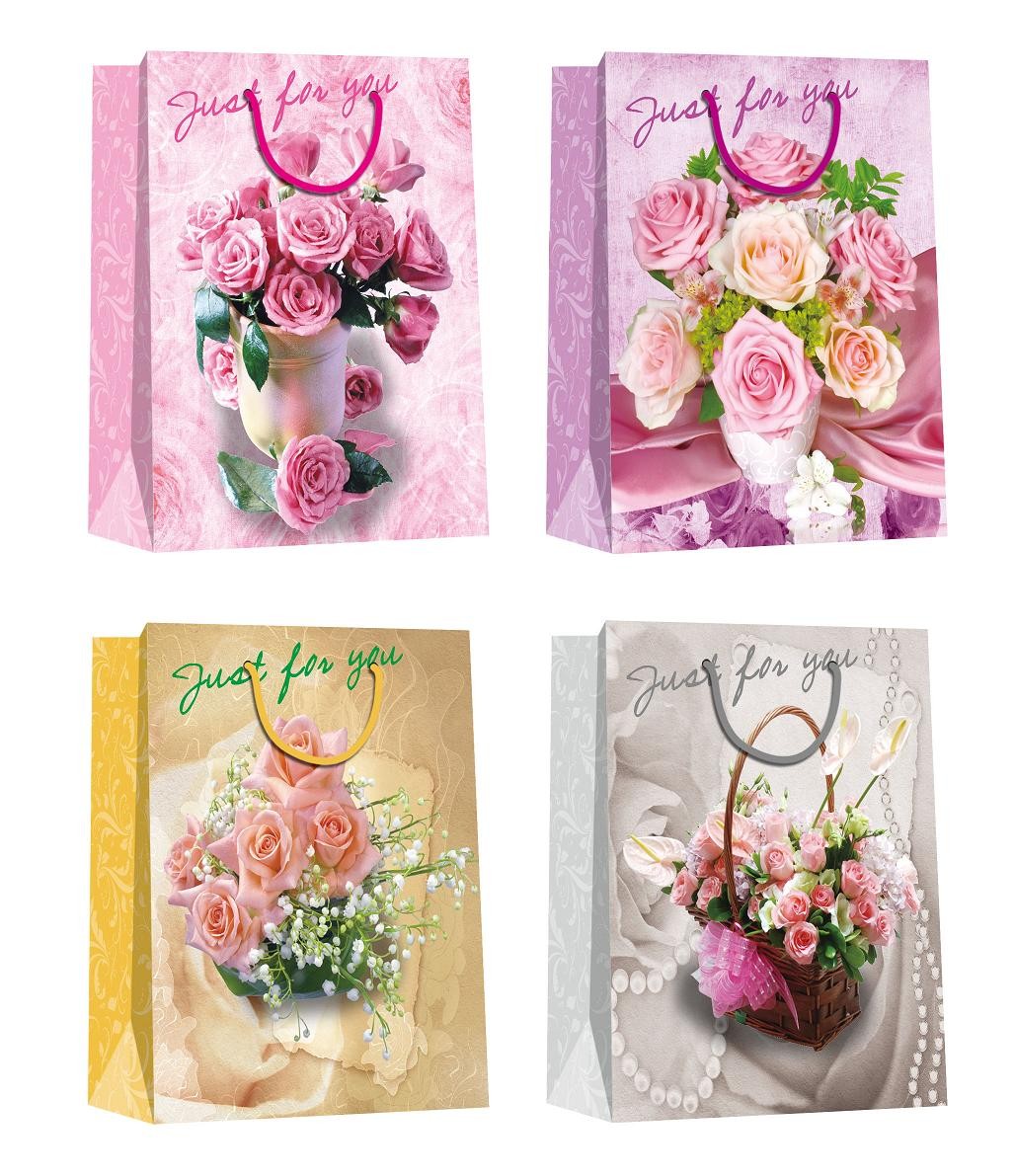  Valentine day flower pattern designs Paper Shopping Bags Manufactures