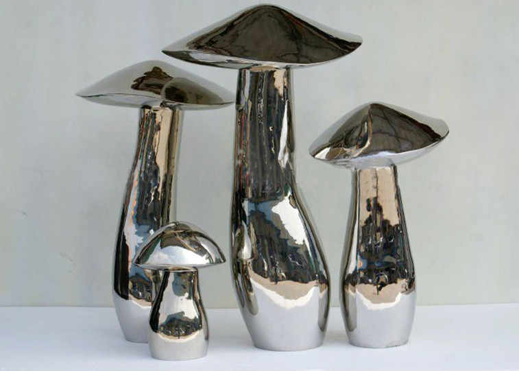  Home Art Decoration Mushroom Garden Sculptures Stainless Steel Anti Corrosion Manufactures