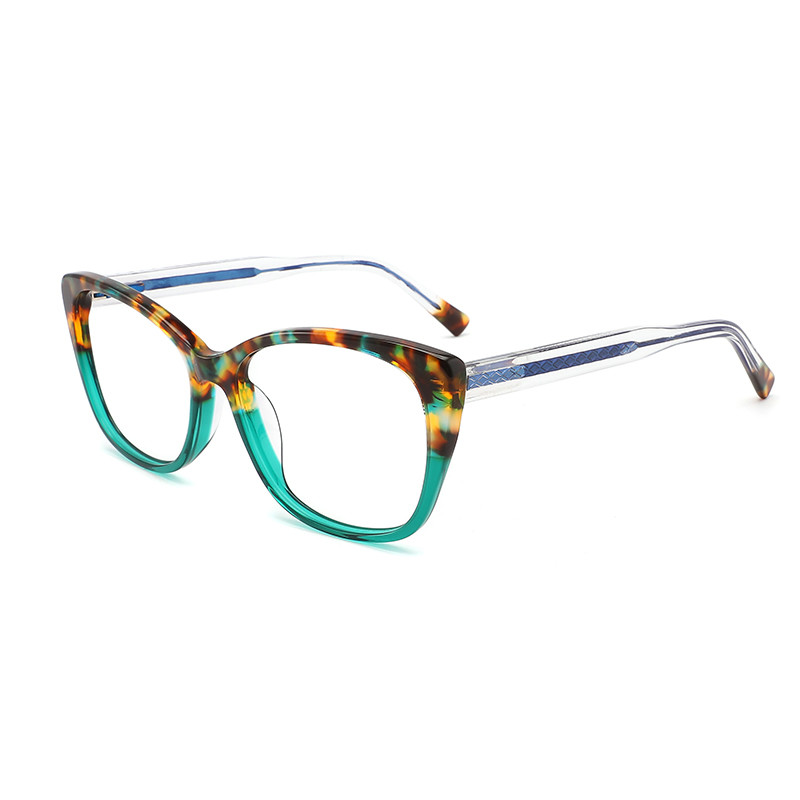  Women Luxury Acetate Frame Glasses Cat Eye Optical CE Approved Manufactures