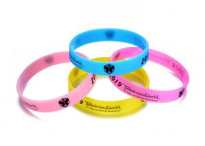  OEM Glow in the dark printed custom design logo silicone bracelet wristband rubber Manufactures