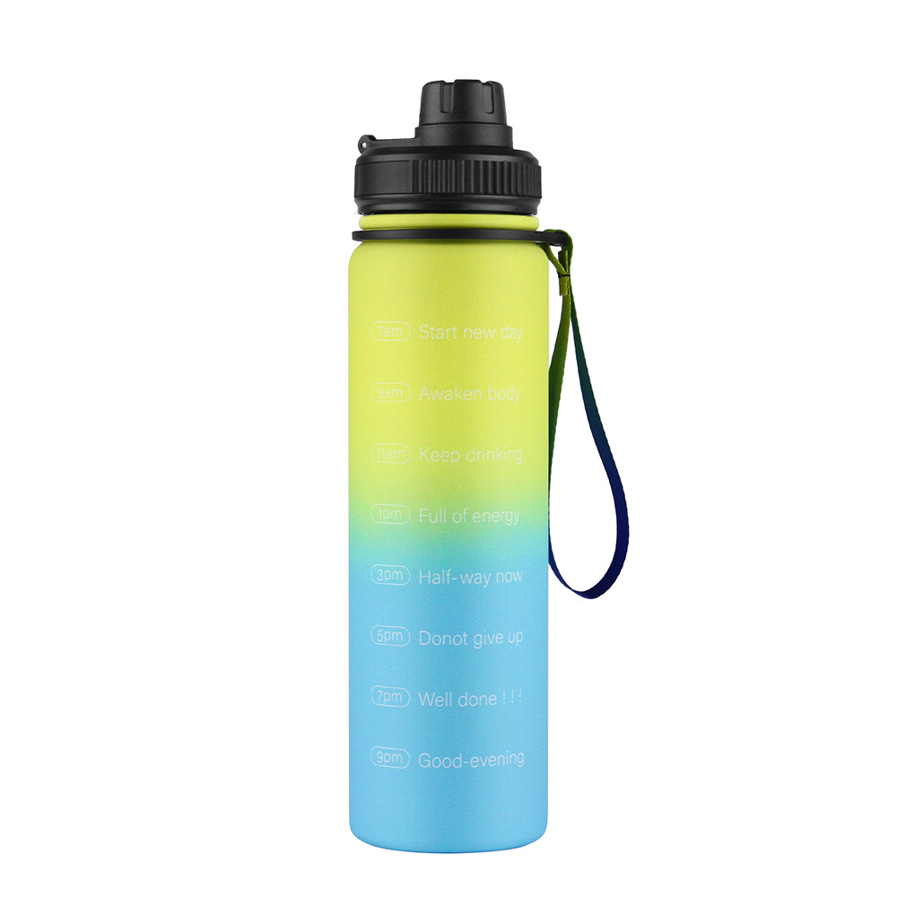  Fashion Gradient Vacuum Insulated 32 Oz Metal Water Bottle Wide Mouth With Leakproof Lid Manufactures