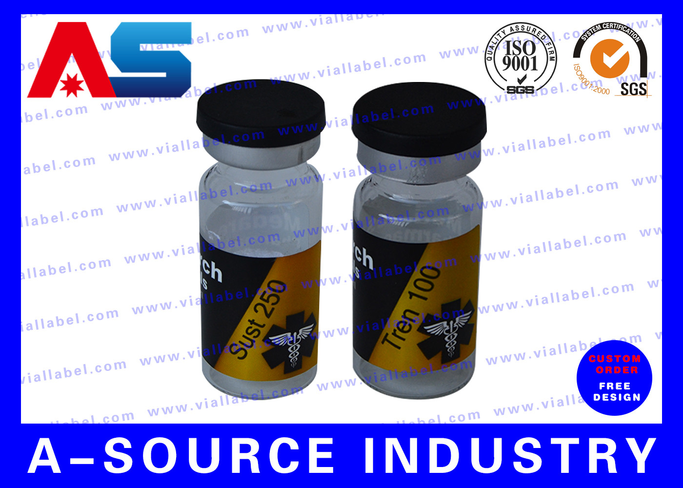  Steroid Bottle Labels Of 10ml Glass Bottles, Medical Private Hologram Labels Printing Manufactures