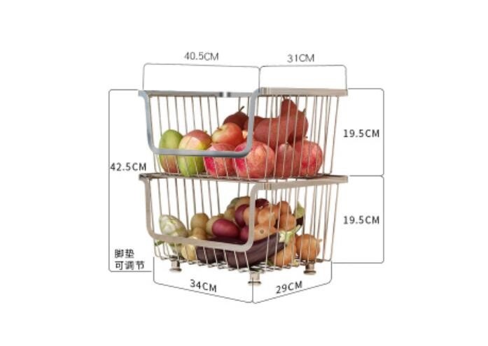  Multiple Function Kitchen Pull Out Basket For Fruit And Vegetable 195mm Per Layer Manufactures