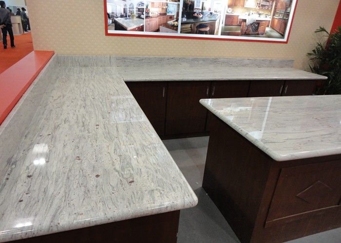 Quality Gray White Indian Granite Kitchen Counter Tops , Household Granite Kitchen Worktops for sale