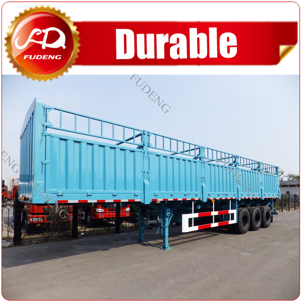  3 axles 45T fence cargo semi trailer/ tri-axles sidewall cargo truck trailer to transport livestock,animals Manufactures