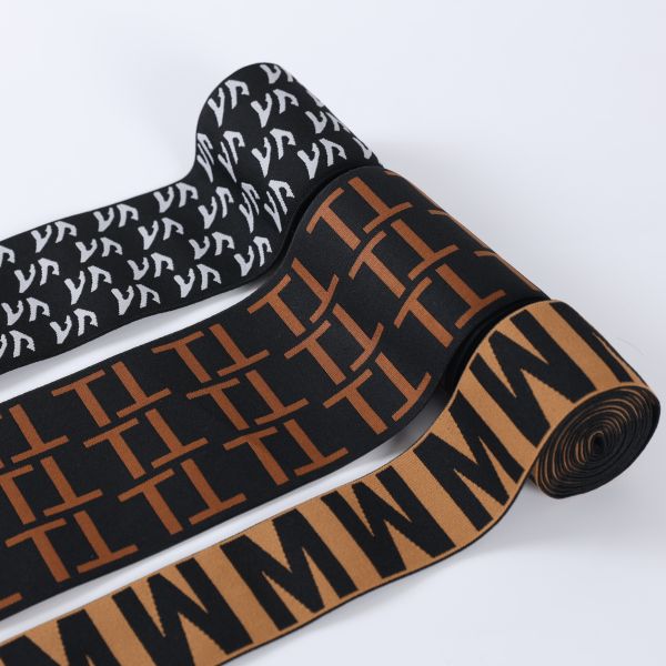 Custom designer elastic webbing jacquard custom wide elastic band for underwear