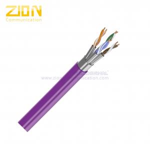  F / FTP CAT 6A BC PVC CMR CAT6A Cable Computer Network Cable In Gray Jacket Manufactures