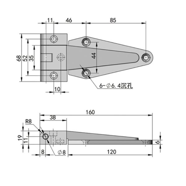 180 Degree Heavy Duty Torque Hinge Kitchen Cold Storage Room