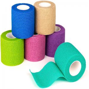  First Aid Self Adhesive Sports Tape Wrist Ankle Colored Self Adhesive Bandage Roll Manufactures
