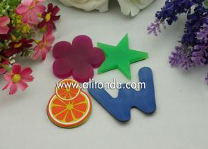  Cheap single color blue green red color alphabet star flower different kinds of shape fridge magnets for promotion Manufactures