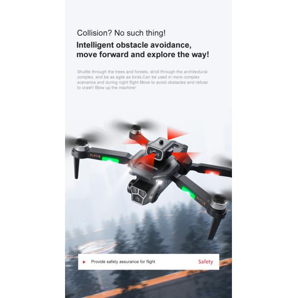 M1s 4k Drone Three Camera Obstacle Avoidance Brushless Foldable Led Navigation Light Optical Flow Hovering Mini Rc Drone