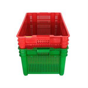 Foldable Orange Plastic Crates for Vegetables and Fruits Stack Nest Reusable