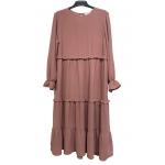 China Round Neck Ladies Plus Size Long  Sleeve Dresses / Womens Flounce Summer Clothes for sale