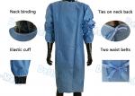 Soft Disposable Protective Gowns , SMS Disposable Medical Gowns With 2 Waist Tie