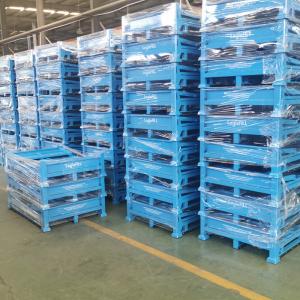 Grid Material Metal Pallet Crate Folding Mesh Container Customized