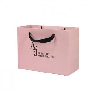  Glossy Lamination Shoes Clothing Paper Bags 250gam Coated Pink Kraft Bags Manufactures