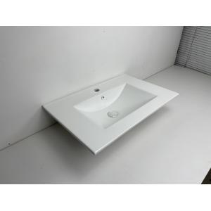 Drop In Self Rimming Overmount Bathroom Sink Rectangular White With Overflow