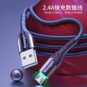 Essager LED Fast Micro Data Cable 3A 0.5M 1M 2M 3M With Data Transfer