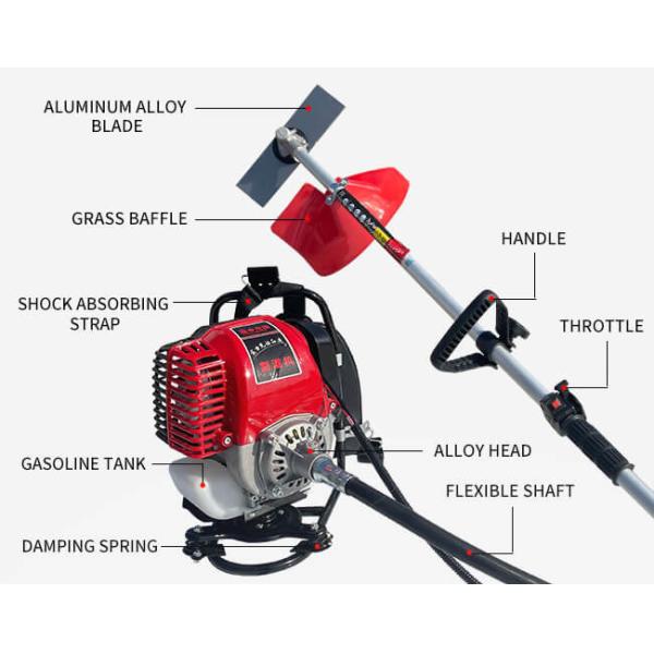 Multi Function Gasoline Brush Cutter 0.75KW 4 Stroke Backpack Grass Cutter