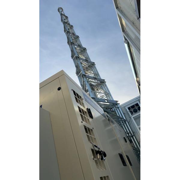 30m Self Supporting Tower Cell On Wheels Telescopic Tower 100ft