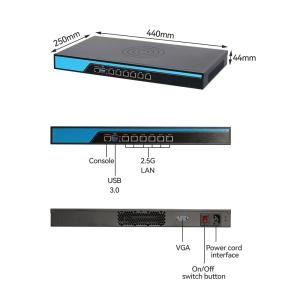 Intel Celeron J6412 Quad Core 4 Thread 6 LAN Linux 1U Server With Console And