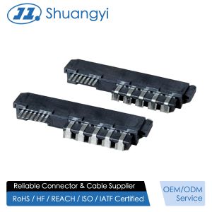  SAS 29P Female PCB Connector with Positioning Peg, Ni/Au/Sn Plated Terminals, 1.27mm Pitch Electronic Terminal Connector for Customization in Server &amp; Manufactures