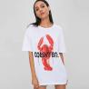 2018 Summer White Short Sleeve Printed Cotton Women T Shirt for sale