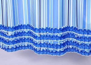  Colorful Ruffle Bathroom Shower Curtains Waterproof Thickening 100% Polyester Manufactures