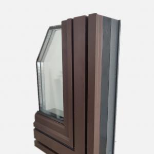  Double Glazed Glass Aluminum Windows Sound Proof 6005 With Fiber Nylon Manufactures