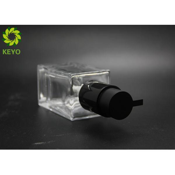 100ml Square Glass Cosmetic Containers With Self Lock Pump