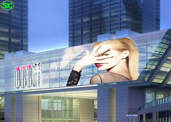 China P12 Flexible Curved led transparent display Screen with 90% transparency on sale
