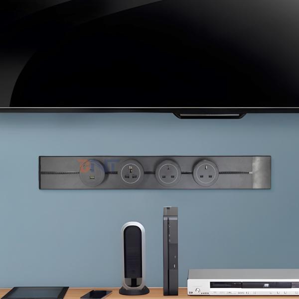 Quality New Style Convenient Wall Mounted Multi Outlets Power Rail Track Socket Removable Power Socket for sale