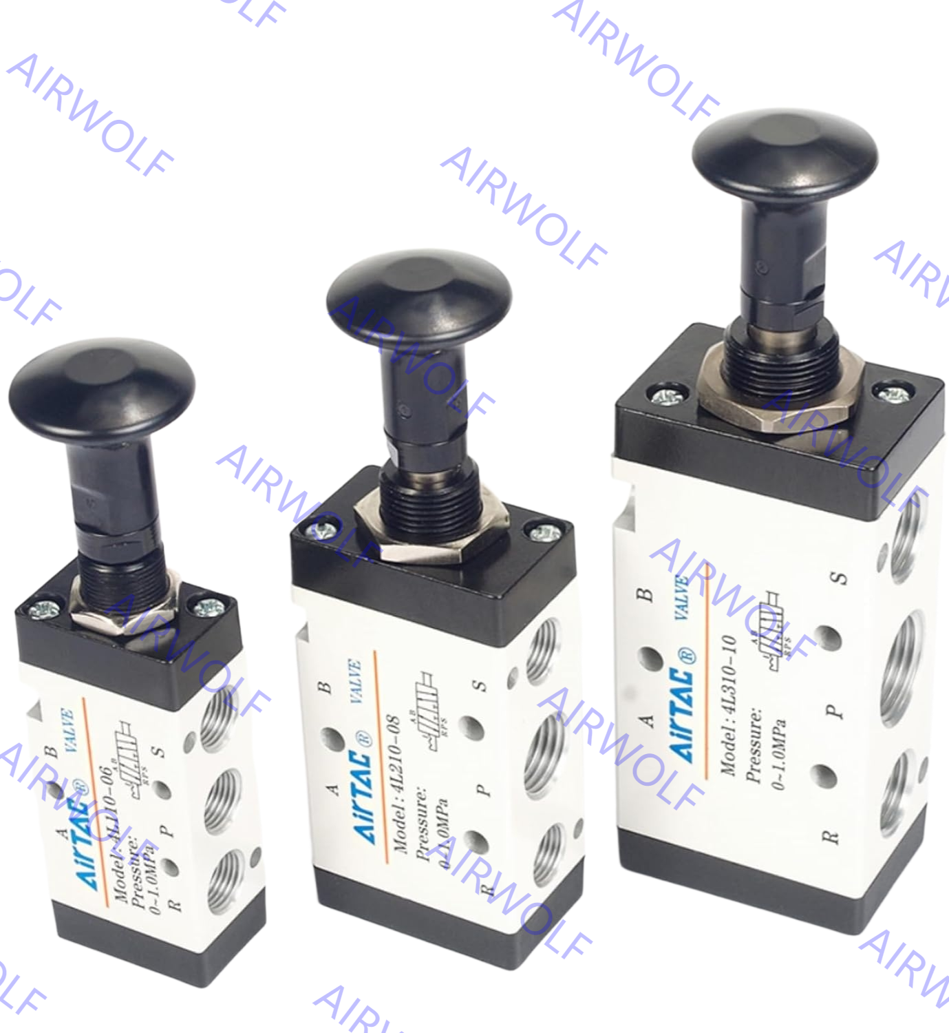  AIRTAC 4L Series 5/2 way Manual Control Direct Acting Push-pull Valves 1/8&quot; 1/4&quot; 3/8&quot; 1/2&quot; with 0~1.0MPa Operating Pressure and -20~+70°C Working Manufactures