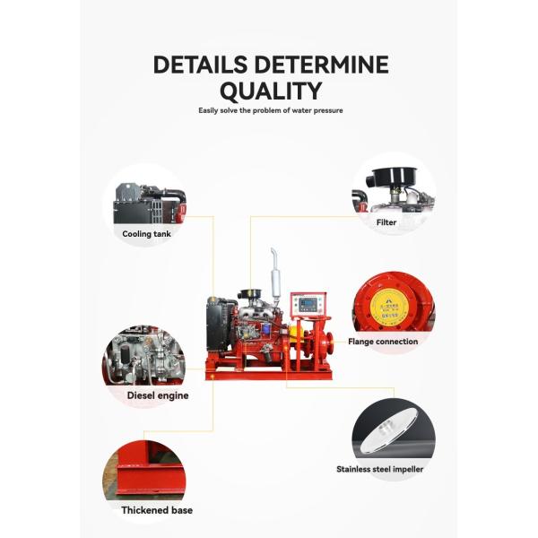 Diesel Engine Firefighting Water Pump Constant Pressure Frequency Conversion 220V
