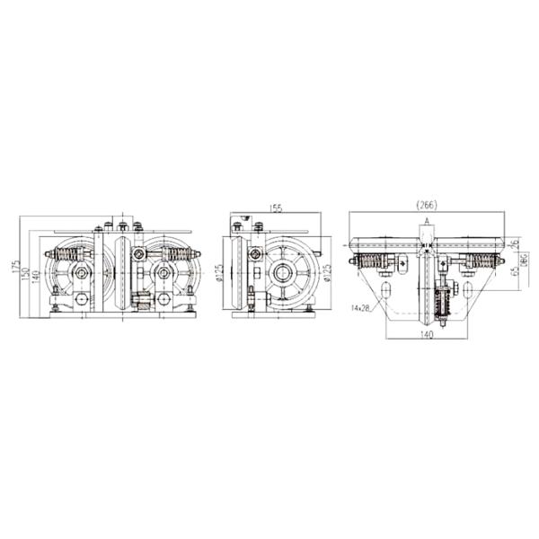 450N Empty Car Elevator Spare Parts Elevator Repair Parts Elevator Roller Guide Shoes