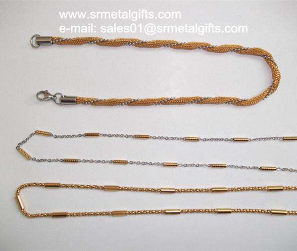 Rose gold steel rope chain necklaces