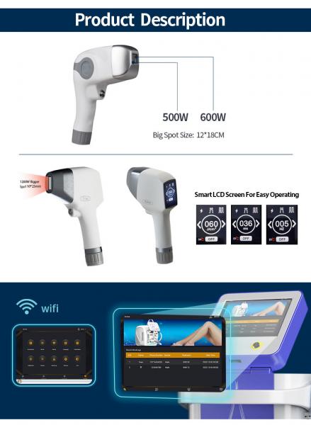 Pain free permanent laser hair removal 808nm diode laser machine 3000W large and mini spot size imported sapphire