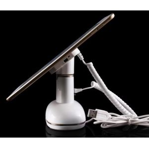 COMER anti-theft security desk displaying solutions for tablet alarm stands with spring alarm sensor cord
