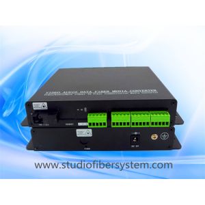 16CH analog audio fiber transmitter and receiver with Phoenix connectors for