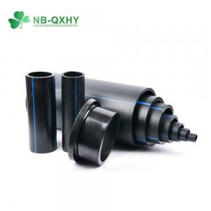 China HDPE Plastic Polyethylene PE Pipe Water Supply Tube with Blue Stripe Customized Request on sale