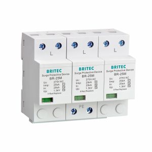 BR-25M 2P Lightning T1+T2 Surge Arrester B+C SPD 25kA thunder protector spd