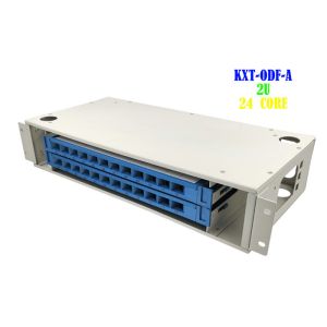 FTTB Rack Fiber Patch Panel , Terminal 2U 24 Way Cat6 Patch Panel Splice Tray
