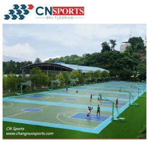  CN-S02 Silicon PU Tennis Flooring ,level 1 Flame Retardancy and Tensile Strength 3.2mpa Manufactures
